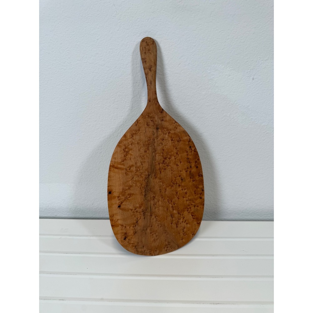 RD Wilson Signed Artisan Burl Wood Serving Board Birdseye Maple Paddle 2012